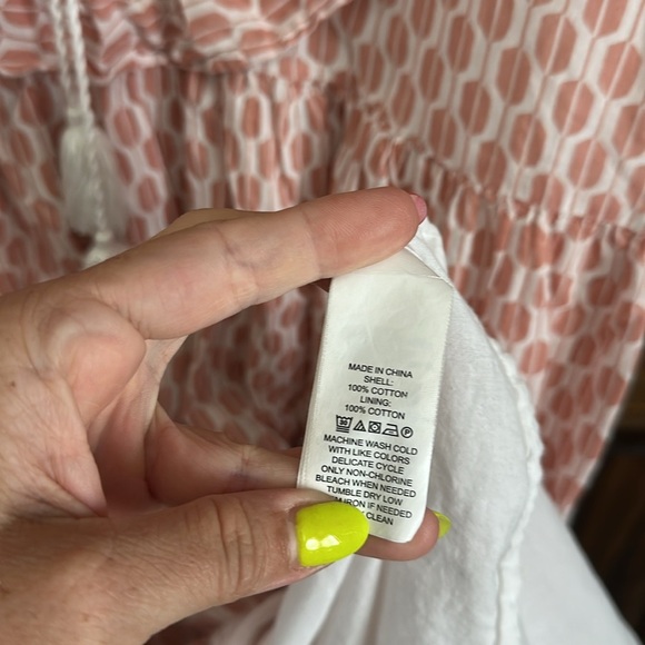 Kate Spade Arrow Stripe Boho Ruffle Pink Midi Dress sleeveless size large - Picture 5 of 6